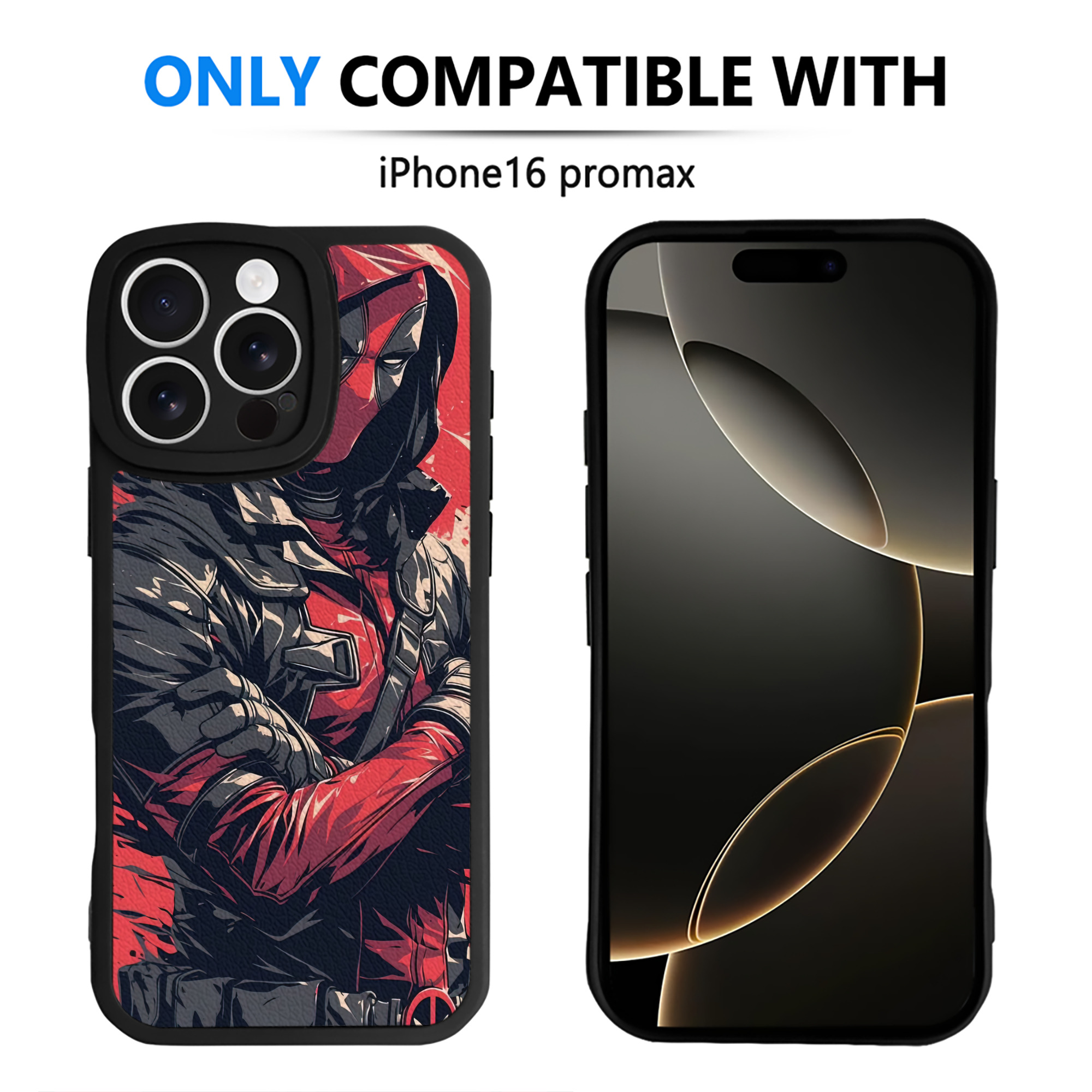（画像用） Deadpool デッドプール 【iPhone 16シリーズ対応】シリコンスマホケース（レザー調） 材質：シリコン
